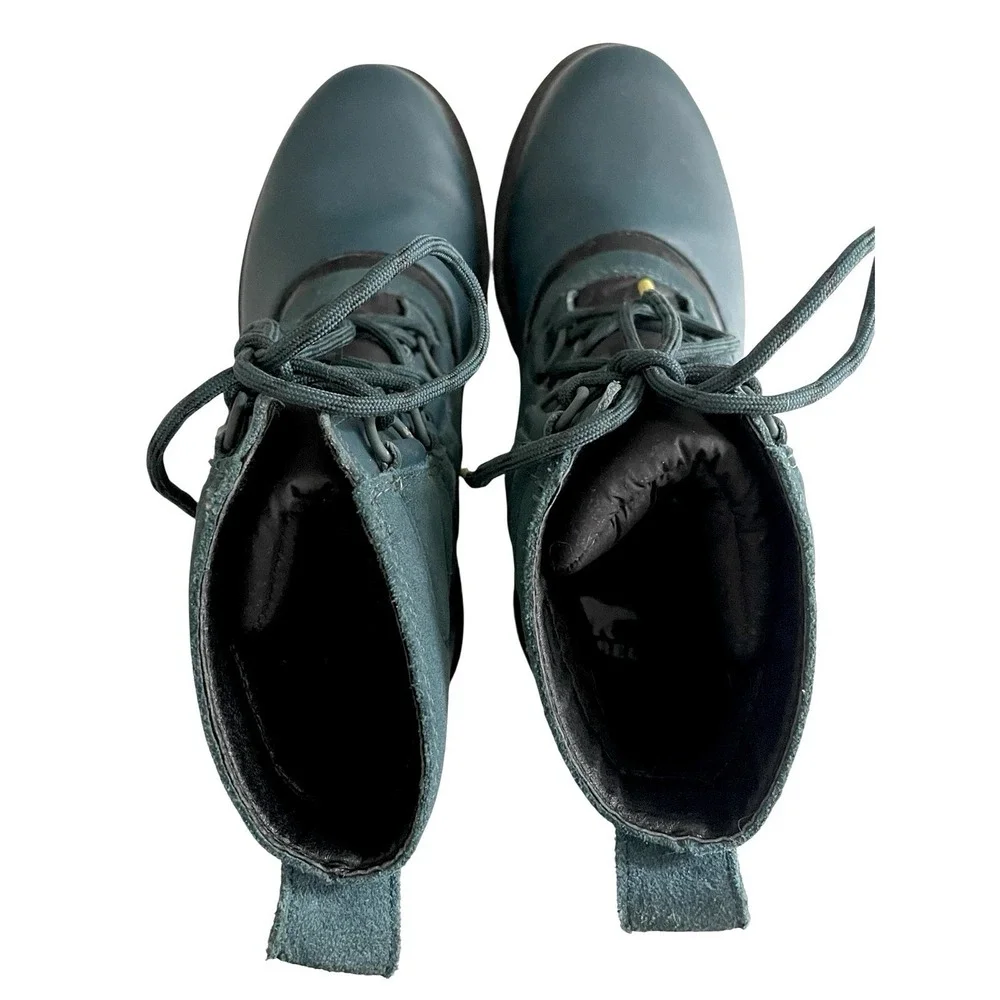 Women's Sorel Lennox Street Waterproof Lace-Up Hiking Boots Teal Blue Gorpcore 8
